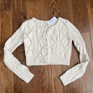 Brandy Melville Cream Cable Knit Cardigan